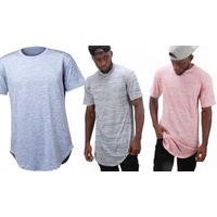 Medium Light Grey Curved Round Collar T-Shirt