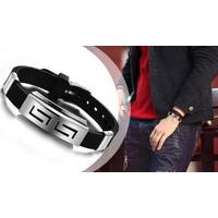 Men\'s Titanium & Stainless Steel Bracelet