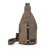 Men Crossbody Sling Chest Bag Canvas Striped Military Casual Travel Messenger Shoulder Bag