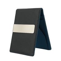 mens money clip faux leather slim wallet id credit card holder