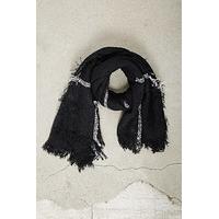 Men Plaid Open-Knit Fringe Scarf