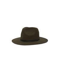 Men Faux Leather Ribbon Fedora