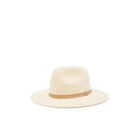 Men Faux Leather Ribbon Fedora