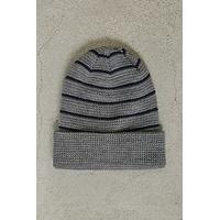 Men Stripe Waffle Knit Beanie