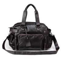 Men Messenger Bag Shoulder Bag PU Large Capacity Crossbody Bag Casual Travel Bag Handbag Satchel Brown/Black