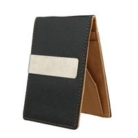 mens money clip faux leather slim wallet id credit card holder