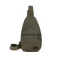 Men Sling Bag Canvas Cotton Solid Zipper Retro Casual Outdoor Travel Sport Chest Pack Messenger Bags