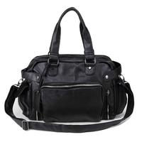Men Messenger Bag Shoulder Bag PU Large Capacity Crossbody Bag Casual Travel Bag Handbag Satchel Brown/Black