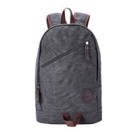 Men Canvas Backpack Large Capacity Multi-Pocketed Zipper Adjustable Strap Laptop Bag Casual School Travel Bag Black/Khaki
