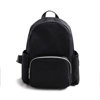 Men Women Nylon Backpack Earphone Pot Zipper Adjustable Strap Casual School Travel Shoulder Bag