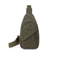 men canvas chest bag adjustable strap zipper durable outdoor sling cro ...