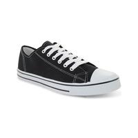 mens taylor low top lace up canvas trainers in black