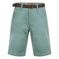 Mens Tokyo Laundry Armel turquoise shorts with belt