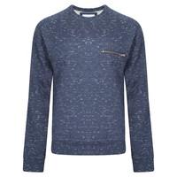 Mens Bryan Slub Sweatshirt in Navy Space Dye