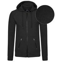 mens kevin qutory zip up hoodie in black