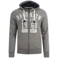 Mens Brooklyn Athletics grey zip up hoodie