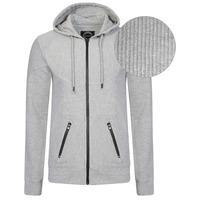 Mens Kevin Qutory Zip Up Hoodie in Grey Marl