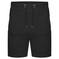 Mens Samuel Stripe Quilted Qutory Sweat Shorts in Black