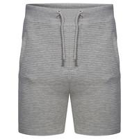 Mens Samuel Stripe Quilted Qutory Sweat Shorts in Grey Marl
