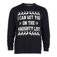 Merry Christmas Naughty Xmas navy jumper sweatshirt