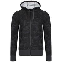 Mens Nate Camouflage Zip Up Hoodie in Blue