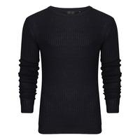 mellow crew neck knitted jumper in medieval blue black dissident