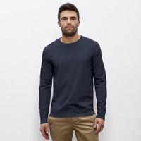 mens organic cotton round neck long sleeve t shirt