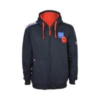 Medal Ribbon Zipped Hoodie Navy