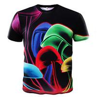 mens sports casualdaily t shirt print short sleeve cotton