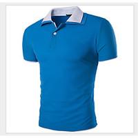 mens short sleeve polo cotton polyester casual plus sizes color block