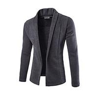 mens casualdaily formal regular cardigan solid long sleeve cotton