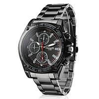 mens racing style dress watch black alloy quartz wrist watch cool watc ...