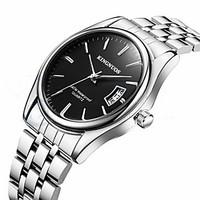 Men\'s Fashion Watch Wrist watch Calendar Quartz Stainless Steel Band Cool Casual Silver