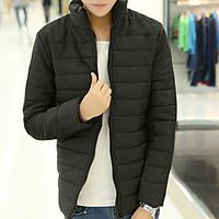 mens regular padded coat cotton solid long sleeve