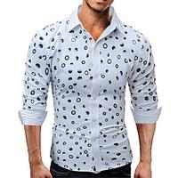 Men\'s Casual/Daily Chinoiserie Shirt, Solid Classic Collar Long Sleeve Cotton