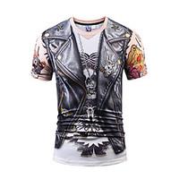 Men\'s Casual/Daily Party/Cocktail Club Street chic Active Punk Gothic T-shirtPrint Round Neck Short Sleeve Polyester