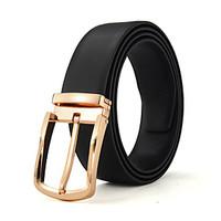 mens luxurious double sided genuine leather pin buckle belt can adjust ...