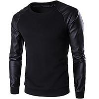 mens casualdaily simple winter t shirt solid round neck long sleeve wh ...