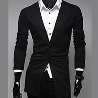Men\'s Solid Formal Blazer, Others Long Sleeve Black / Gray