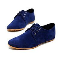 Men\'s Oxfords Spring Summer Fall Comfort Faux Suede Casual Flat Heel Lace-up Navy Black Brown