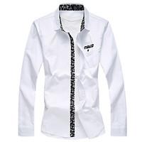 Men\'s Business Gentleman Slim 100% Cotton Long Sleeved Shirt, Cotton Long Sleeve Black / Blue / Red / White