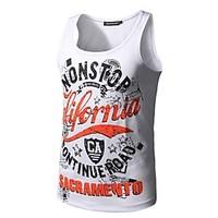 mens casualdaily active all seasons tank top letter round neck sleevel ...