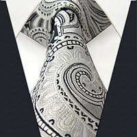 mens tie paisley gray 100 silk business