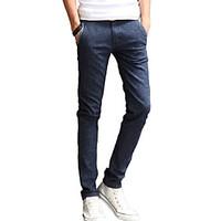 Men\'s Solid Casual / Work JeansCotton / Linen / Polyester Blue ACD-911