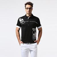 mens going out casualdaily holiday simple polo print shirt collar shor ...