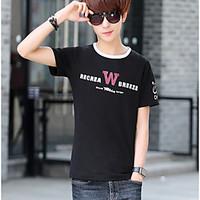 mens casualdaily sports holiday simple summer t shirt letter round nec ...