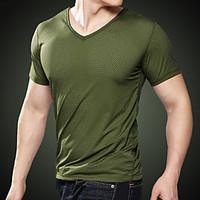 mens casualdaily simple active t shirt solid v neck short sleeve rayon