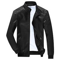 mens casual casualdaily simple tops chinoiserie leather jackets solid  ...