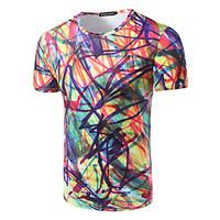 Men\'s Casual/Daily Club Holiday Punk Gothic T-shirt, Print Round Neck Short Sleeve Multi-color Cotton