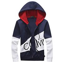 Men\'s Casual/Daily Simple Hoodie Solid Hooded Micro-elastic Polyester Long Sleeve Spring